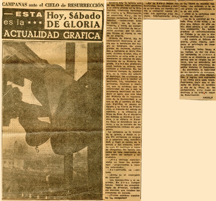 Artículo publicado en Informaciones el 10 de abril de 1952 con foto de Campúa
