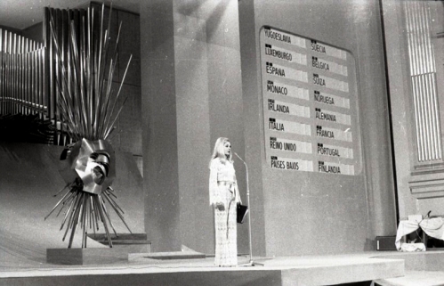 Laura Valenzuela, presentadora de la gala del Festival de Eurovisión 1969. Foto. Campúa
