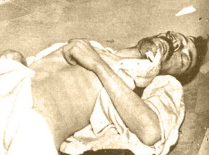 Cadáver de Antonio Teruel, autor del crimen del correo de Andalucía. Fotografía de Campúa publicada en Mundo Gráfico el 23 de abril de 1924